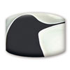 Rectangular Charisma&trade; Beads for Beading Kits: Black and White Swirl - Set of 20