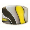 Rectangular Charisma&trade; Beads for Beading Kits: Black, White and Yellow Swirl - Set of 20