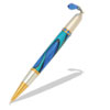 Diva Charm Blue Sapphire Crystals Pen Kit in Gold TN & Rhodium