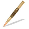 30 Caliber Bullet Cartridge 24kt Gold Twist Pen Kit with Rose Gold Tip