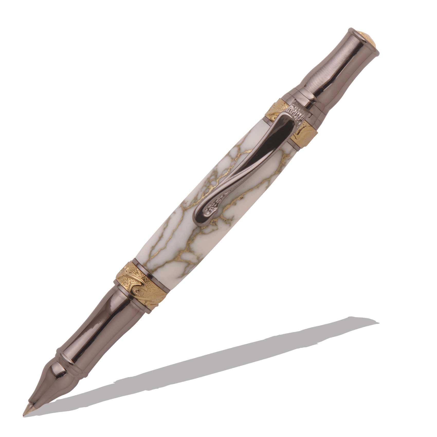 Nouveau Sceptre 24kt Gold and Gun Metal Ballpoint Twist Pen Kit