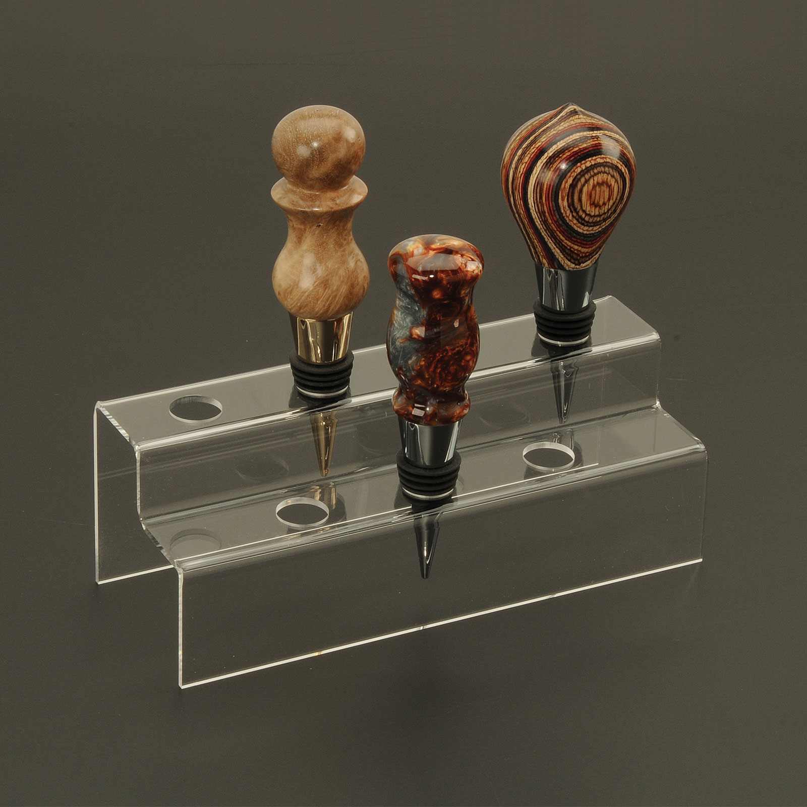 Acrylic Bottle Stopper Display at Penn State Industries