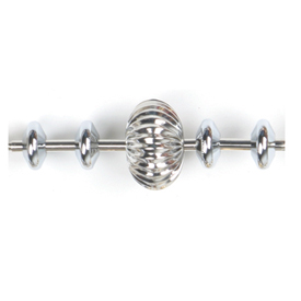5pc Metal Bead Mix for Beading Kits: Chrome