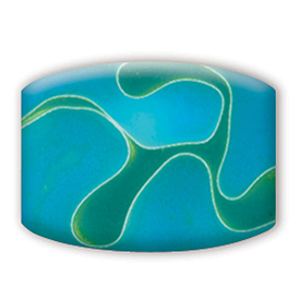 Rectangular Charisma&trade; Beads for Beading Kits: Blue and Green Swirl - Set of 20