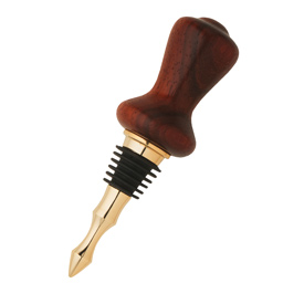 Vintage Wine Bottle Stopper in Gold Titanium w/ Black Silicone Stopper