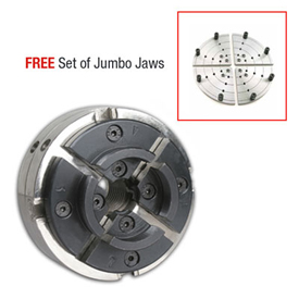 Utility Grip 4 Jaw Chrome Lathe Chuck System: includes 2 jaws and FREE 8 Jumbo Flat Jaw
