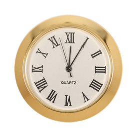 1-7/16 Mini Clock - White face, Roman Numerals