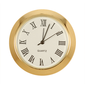 1-7/16 Mini Clock -  Ivory face, Roman Numerals