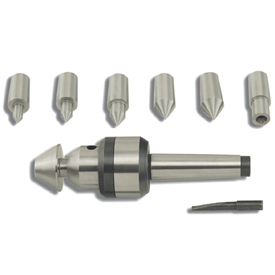 9pc Revolving Tailstock Center Set: #1MT