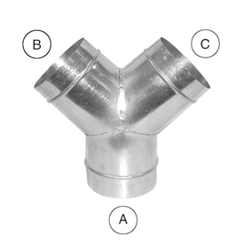 Premium Wye: 5" x 4" x 4", 20 gauge