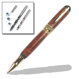 Apollo Infinity Gold Titanium Gel Rollerball Pen Kit Starter Package