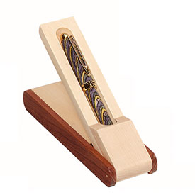 Two-Tone Rosewood/Maple Pen Box for Single Pen