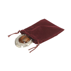 Drawstring Maroon Felt Pouch
