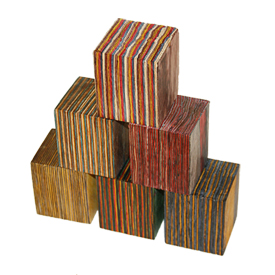 Color Grain 6 Pack Assorted 2" x 2" x 2-3/8" Bottle Stopper Blanks