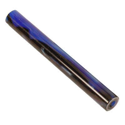 Aquapearl Deep Blue & Black Pre-Drilled 5/8"dia x 5" Pen Blank