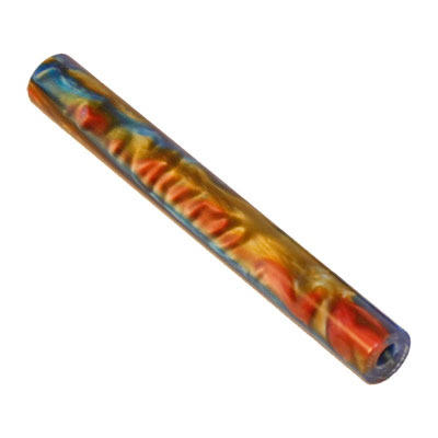 Aquapearl Red, Blue & Gold Pre-Drilled  5/8"dia x 5" Pen Blank