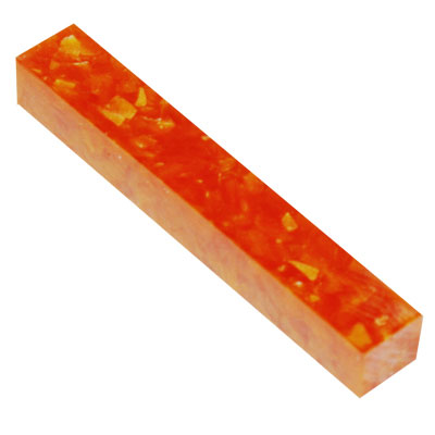 Crushed Pearl Orange 5/8"dia x 5" Maxi Pen Blank