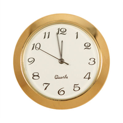 1-7/16 Mini Clock - White face Arabic Numerals