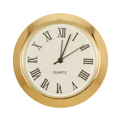 1-7/16 Mini Clock -  Ivory face, Roman Numerals