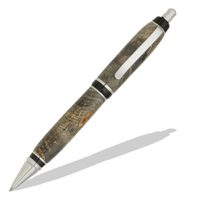 Cigar Chrome & Black Enamel Click Pen Kit