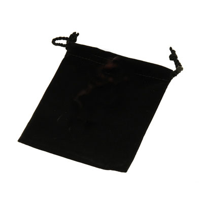 Drawstring Black Felt Pouch