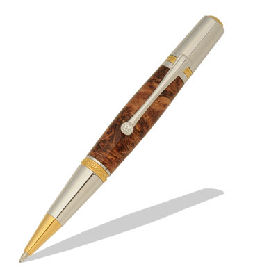 Majestic Squire 22kt 2-micron Gold & Rhodium Ballpoint Twist Pen Kit