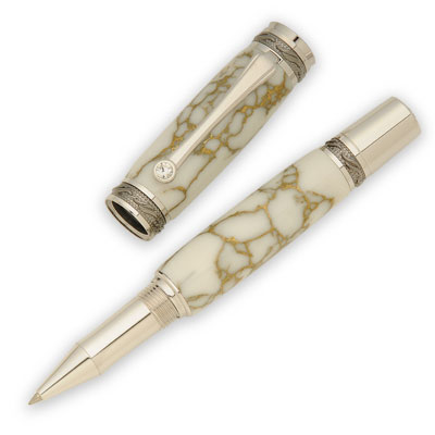 Majestic Black TN/Rhodium Rollerball Pen Kit
