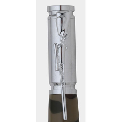 Hunter's Rifle Clip in Chrome for 30 Caliber Bullet Cartridge Pen Kits