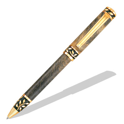 Sculpted Floral Design 24kt Gold Twist Pen Kit