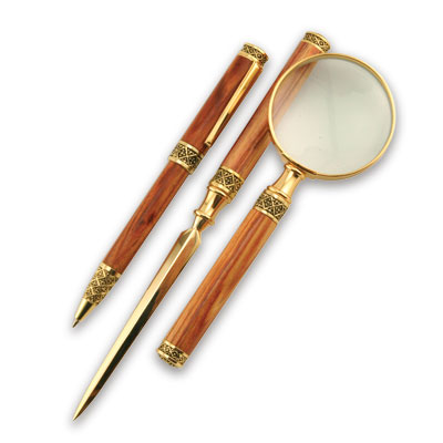 Sculptured 24kt Gold Desk Set Kit