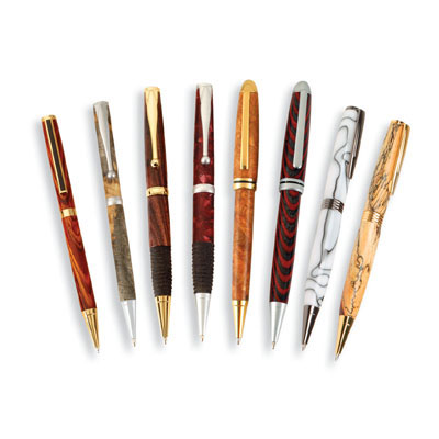 7mm Pen Kit Bundle: 8 Pen Kits and 3 sets of FREE Bushings & 1pk of Cocobolo Blanks