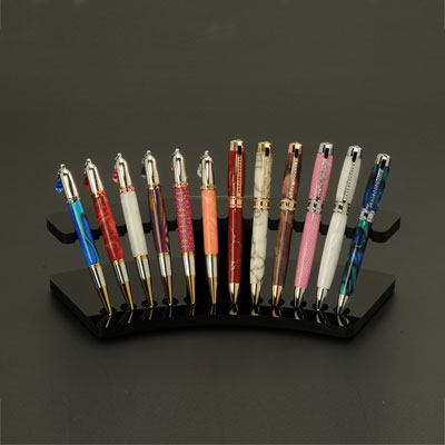 12 Pen Black Acrylic Pen Display Stand