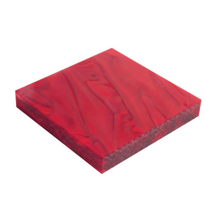 Large Acrylic 3/4 by 5 by 5 Turning Square in Ruby Red Silk Lava Bright