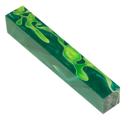 Aquabright Light & Dark Green 3/4" x 3/4" x 5" Pen Blank