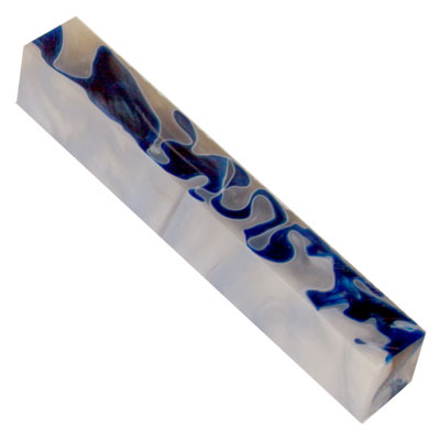 Aquabright White & Blue 3/4" x 3/4" x 5" Pen Blank