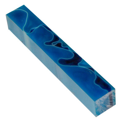 Aquabright Light & Dark Blue Swirl 3/4" x 3/4" x 5" Pen Blank
