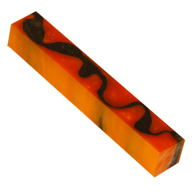 Aquabright Gold & Dark Green Swirl 3/4" x 3/4" x 5" Pen Blank
