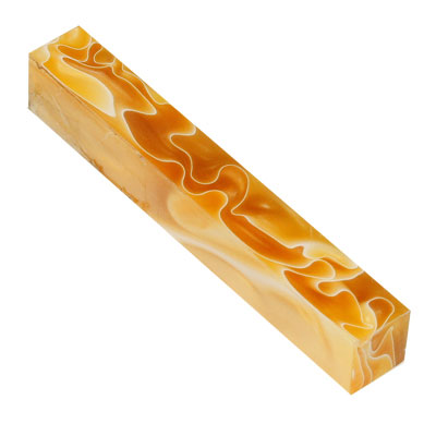 Lava Bright Classic 2 Light Gold with White Thread 5/8" x 5/8" x 5" Pen Blank