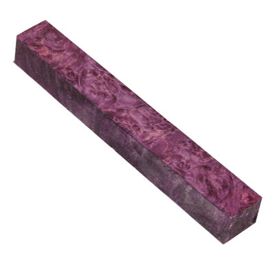 Stabilized Purple Maple Burl 3/4" x 3/4" x 5" Pen Blank