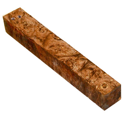 Stabilized Colored Brown Box Elder 3/4" x 3/4" x 5" Pen Blank