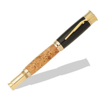 Over & Under Shotgun 24kt Gold Roller Ball Pen Kit Starter Package