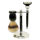 Black Acrylic with White Stripe 2-1/2 x 2 x 2 Blank Set for 3 Piece Shaving Kit