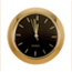 1-7/16 Mini Clock - Black Face, Gold Indicators