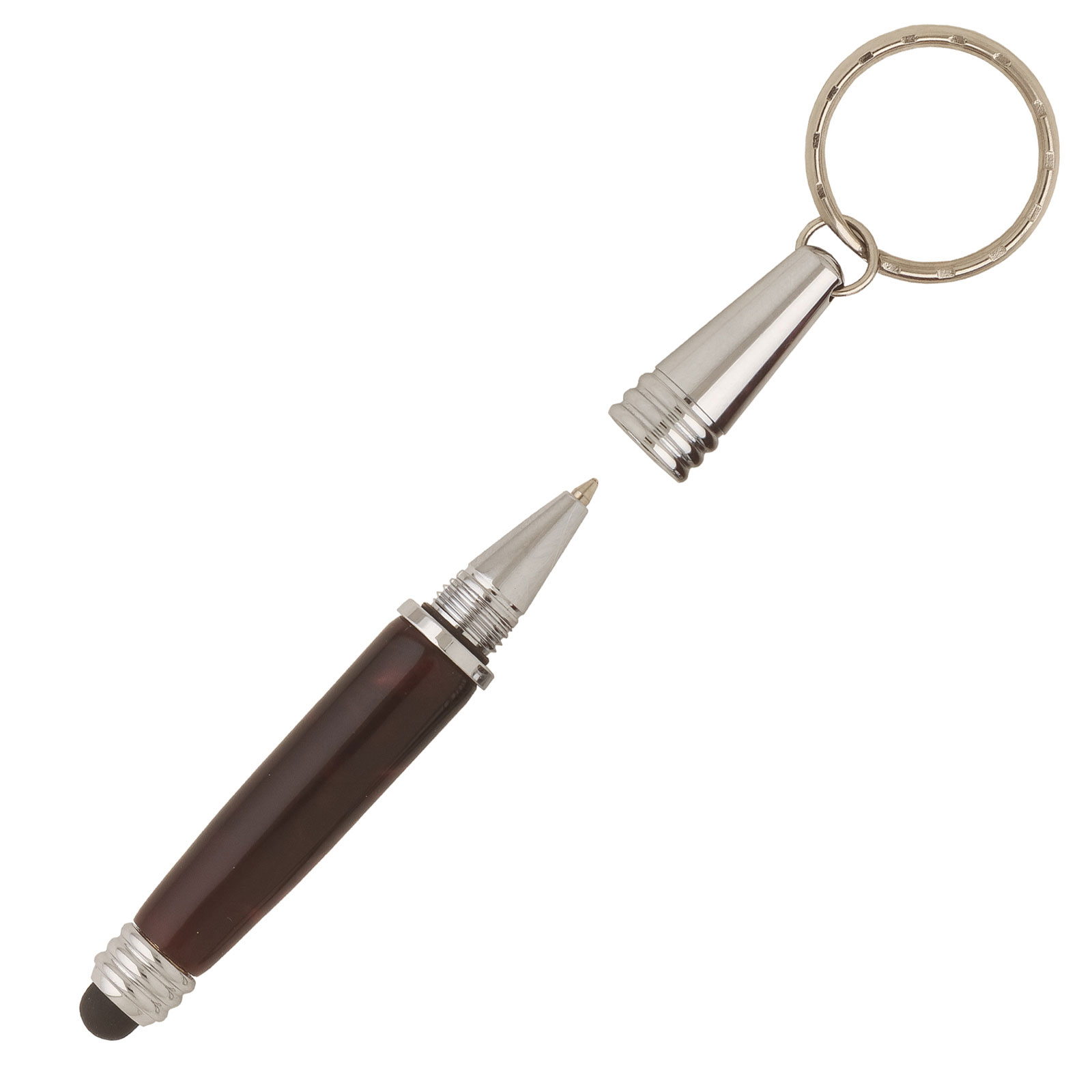 Keychain Pen with Stylus in Chrome at Penn State Industries