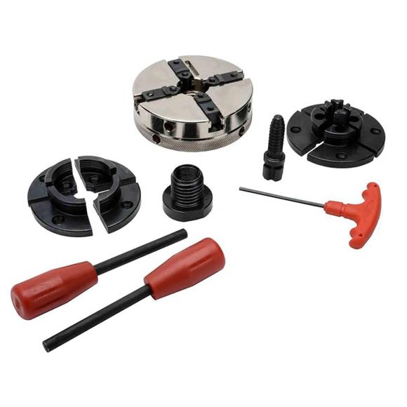 Utility Grip 4 Jaw Chrome Lathe Chuck System: with 2 sets of jaws