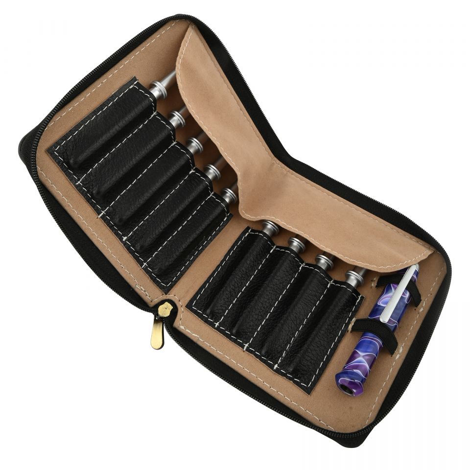 Black Leather Case for Crochet Hooks at Penn State Industries
