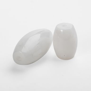 White Jade Massage Stones for Face Roller Kit - Set of 2 (Face Roller Handle not included)