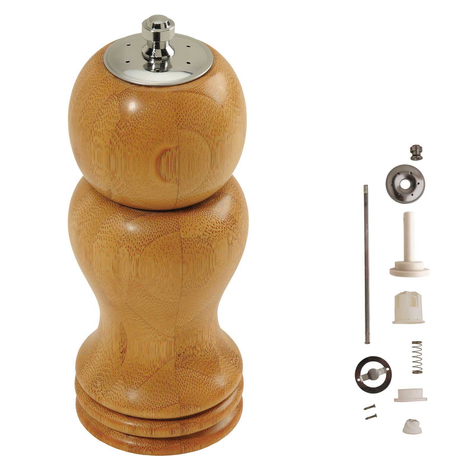 Mini Wood Pepper Mill and Salt Grinder Set Walnut and Maple 