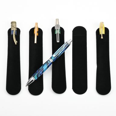 Black Suede textured pen sleeves: Pack of 30