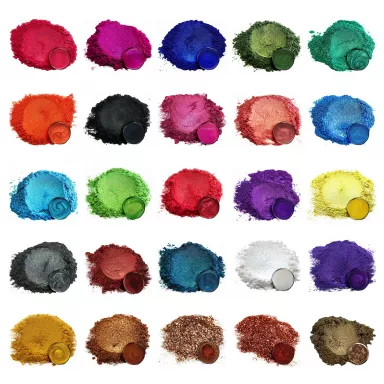 Eye Candy Pigments 25 Color Premium Mica Powder Sample Pack (5g Jars)